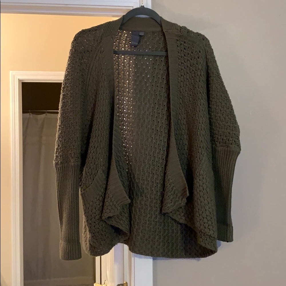 olive green cardigan sweater